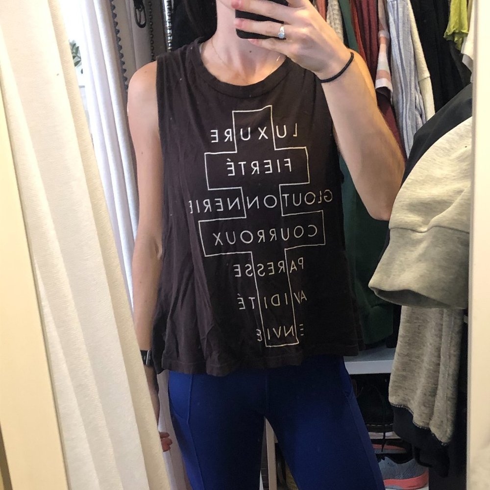 Urban Outfitters 7 deadly sins black tank top